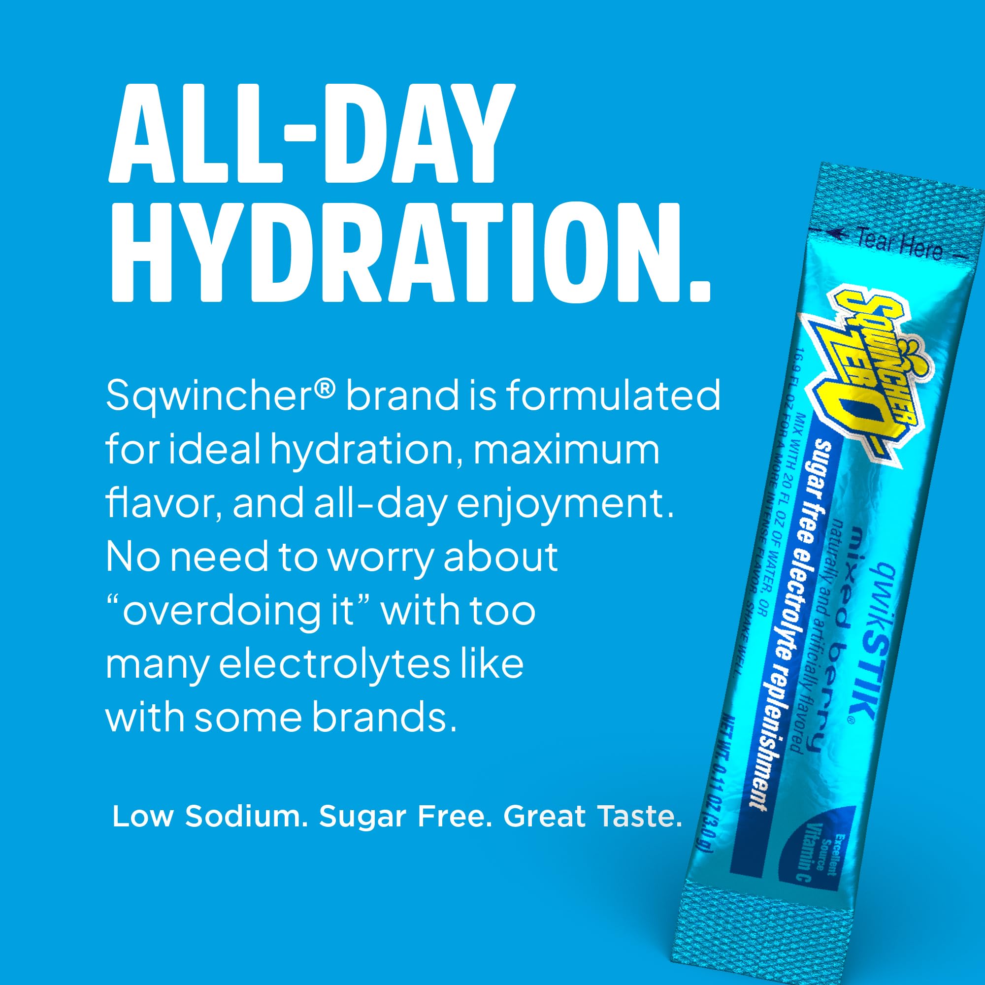 Sqwincher 060101-MB Sugar Free Electrolyte Powdered Beverage Mix Lite Qwik Stik, Mixed Berry Flavor, 0.11 oz Bag (Pack of 50) by Sqwincher [Foods]