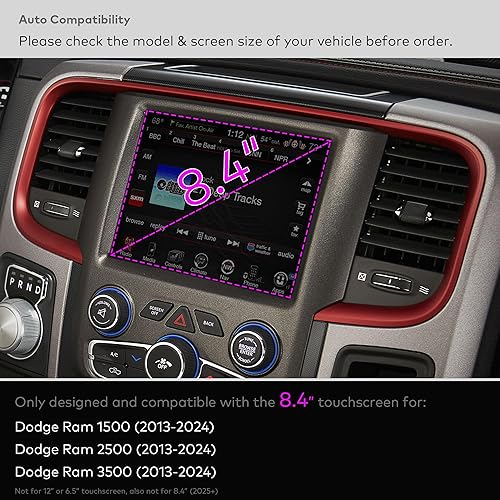 Miniatura 9 de Protector de pantalla de vidrio templado 9H diseñado para 2019, 2020, 2021, 2022, 2023, TRX Uconnect Dodge Ram 1500, 2500, 3500, 12 pulgadas,