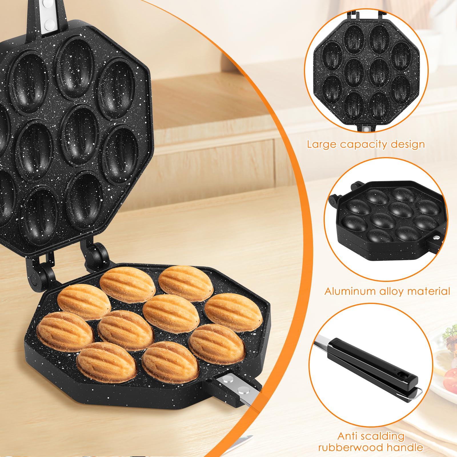Stampo Per Biscotti A Forma Di Noce In Alluminio - Teglia Per Waffle E Dolci Fatti In Casa