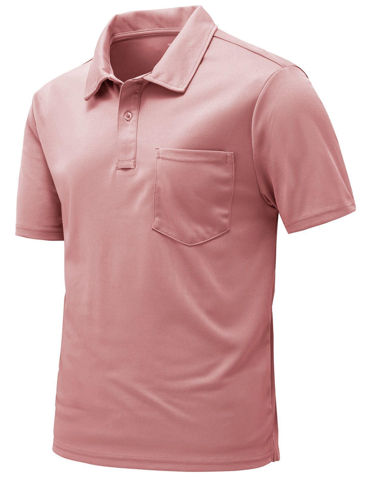 Rdruko Men's Polo Shirts Short Sleeve Quick Dry Outdoor Golf Sports Shirts with Pocket