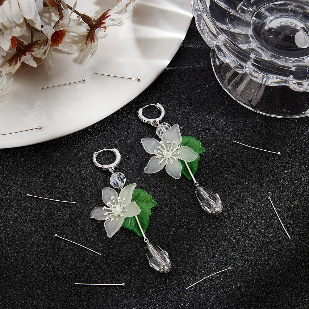 Beebeecraft 1 Box 200Pcs Ball Head Pins 925 Sterling Silver Plated Brass 24.5mm Earring Pins Silver Ball Pins for Jewellery Making Accessories DIY Earrings - Image 4