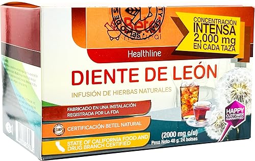 Betel Natural - Té Diente de León (diente de león) prémium - Desintoxicación y limpieza - 24 bolsas de té