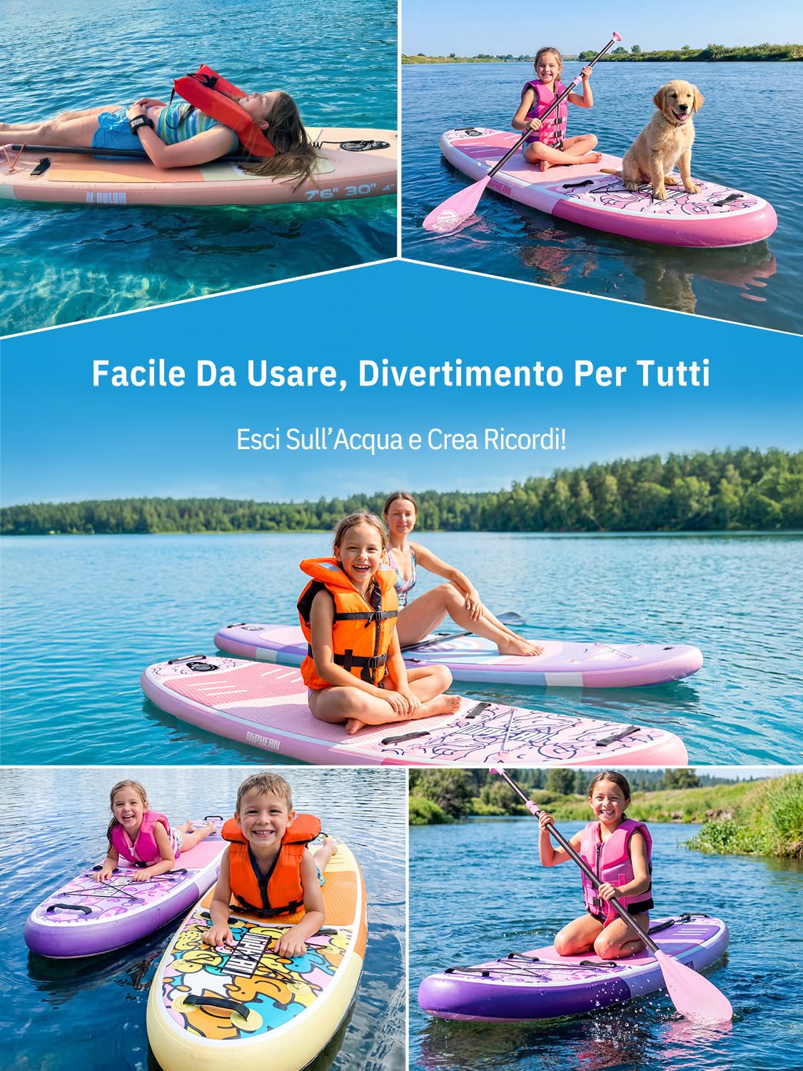 Niphean Tavola SUP Gonfiabile 230cm con Accessori SUP Stabile
