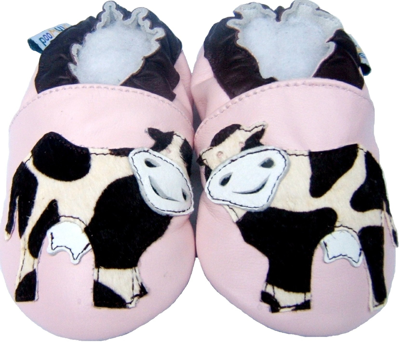 Jinwood Soft Sole Leather Baby Shoes Boy Girl Infant Children Kid Toddler Crib Boy First Walk Gift Cow Pink (0-6month, Pink)