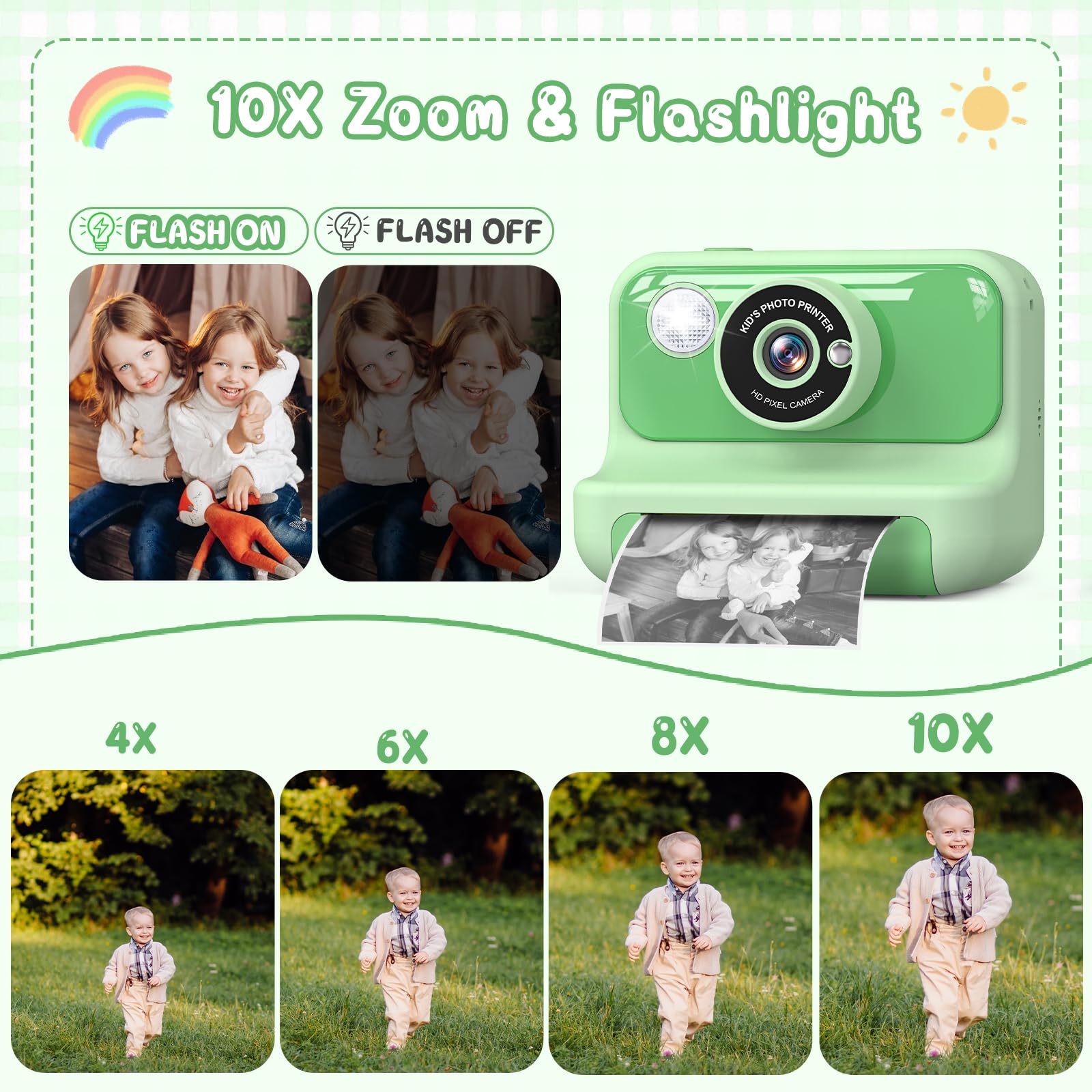 Hangrui Camara Fotos Infantil Instantanea, 2,4 Pulgadas Camara Fotos Infantil con Tarjeta de 32G, 1080P Cámara Instantánea para Niños con Papel de Impresión y Bolígrafos de Colores, Regalos Juguete — view 6