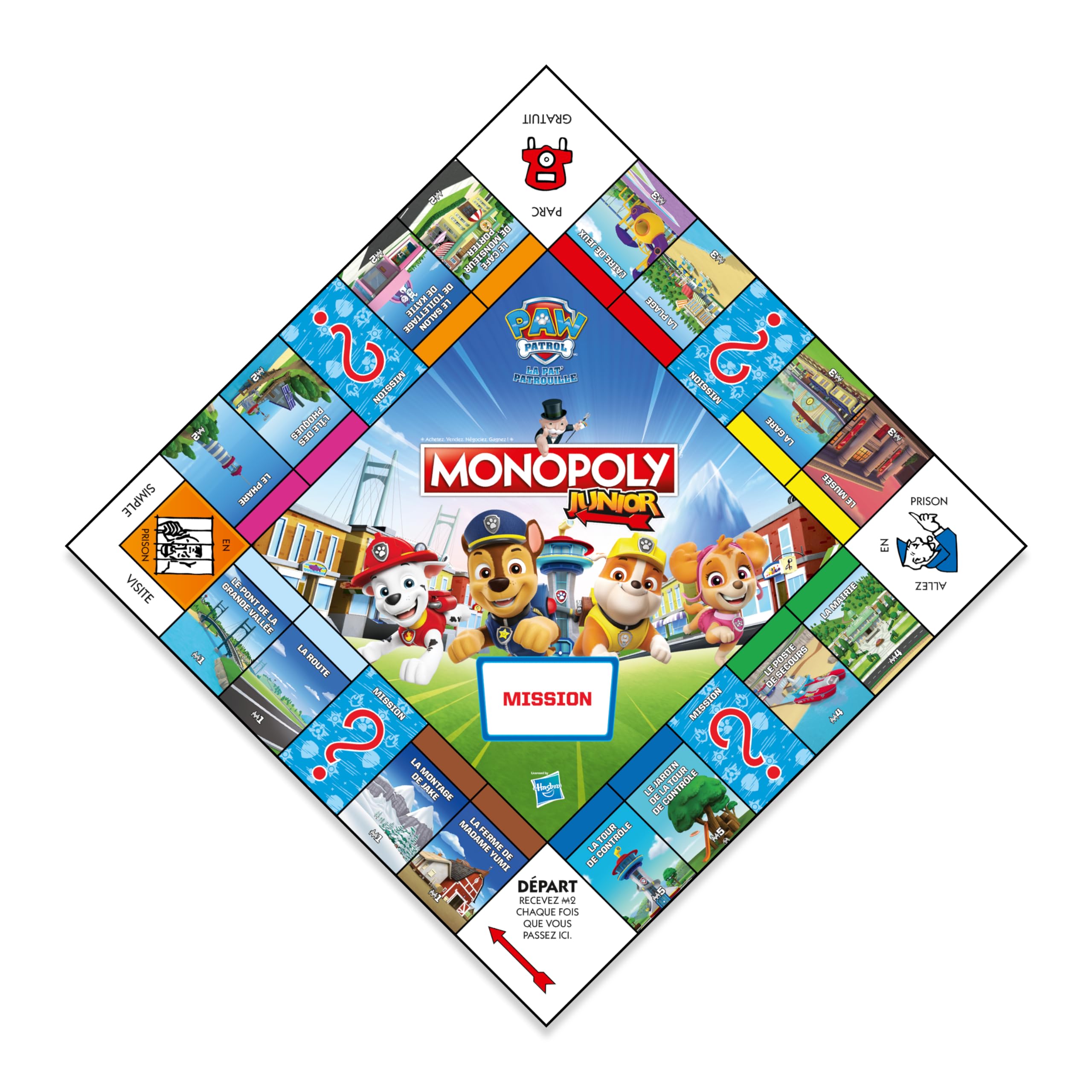 Monopoly Junior La Pat'Patrouille - Jeu de société - WINNING MOVES - Monopoly junior avec les personnages de la Pat'Patrouille