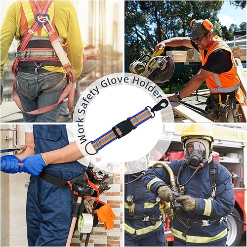 Miniatura 6 de MELOTOUGH Correas de guantes de bombero, soporte para guantes de trabajo con cinta reflectante, clips para guantes de acceso rápido para bomberos