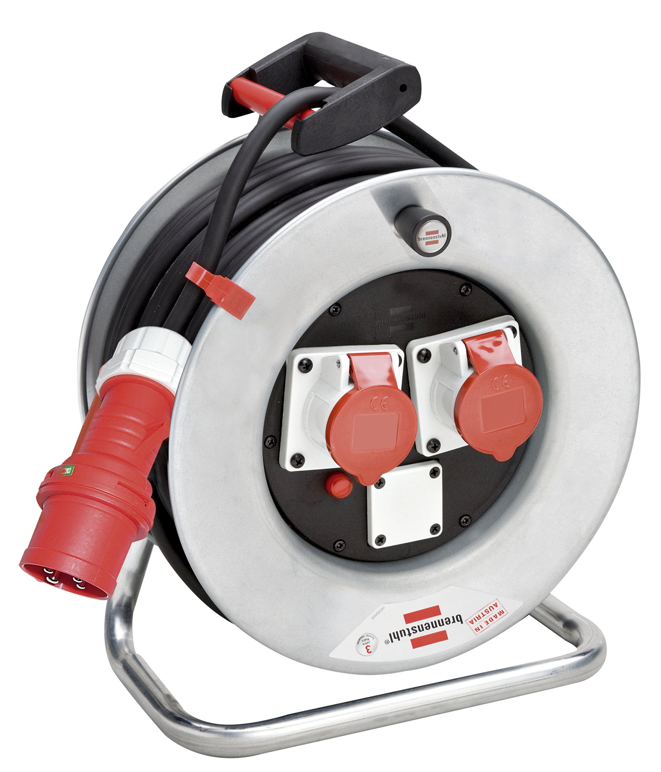 Enrollacables Brennenstuhl 1132765 de 50 metros con enchufe industrial CEE 400V