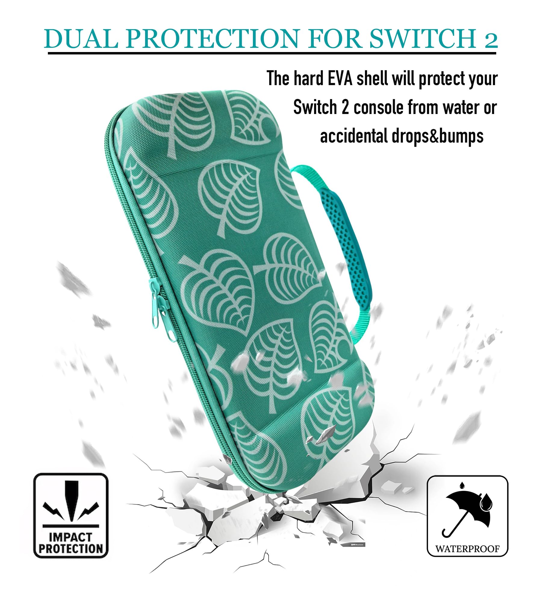 BlueMW Tasche Kompatibel mit NS Switch 2, Harte Schutzhülle Carry Case für Switch 2 Konsole, 12 Spiele und Stauraum für Zubehör