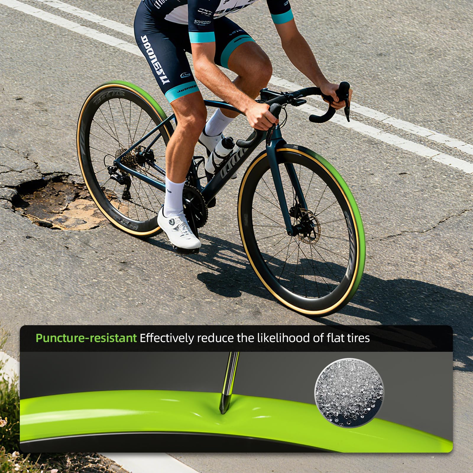 Juego de 4 Cámara de Aire de TPU para Bicicleta 700C×18–32C /MTB29''1.9-2.5 para Metal Extraíble Válvulas Presta 45/60/80mm para Carretera y Montaña