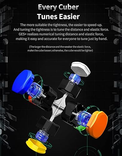 Miniatura 5 de CuberShop GAN 356 M 3x3 Cubo magnético de velocidad Lite, cubo magnético Gans 3 x 3 sin calcomanías, suave y rápido 3 por 3 Lite rendimiento