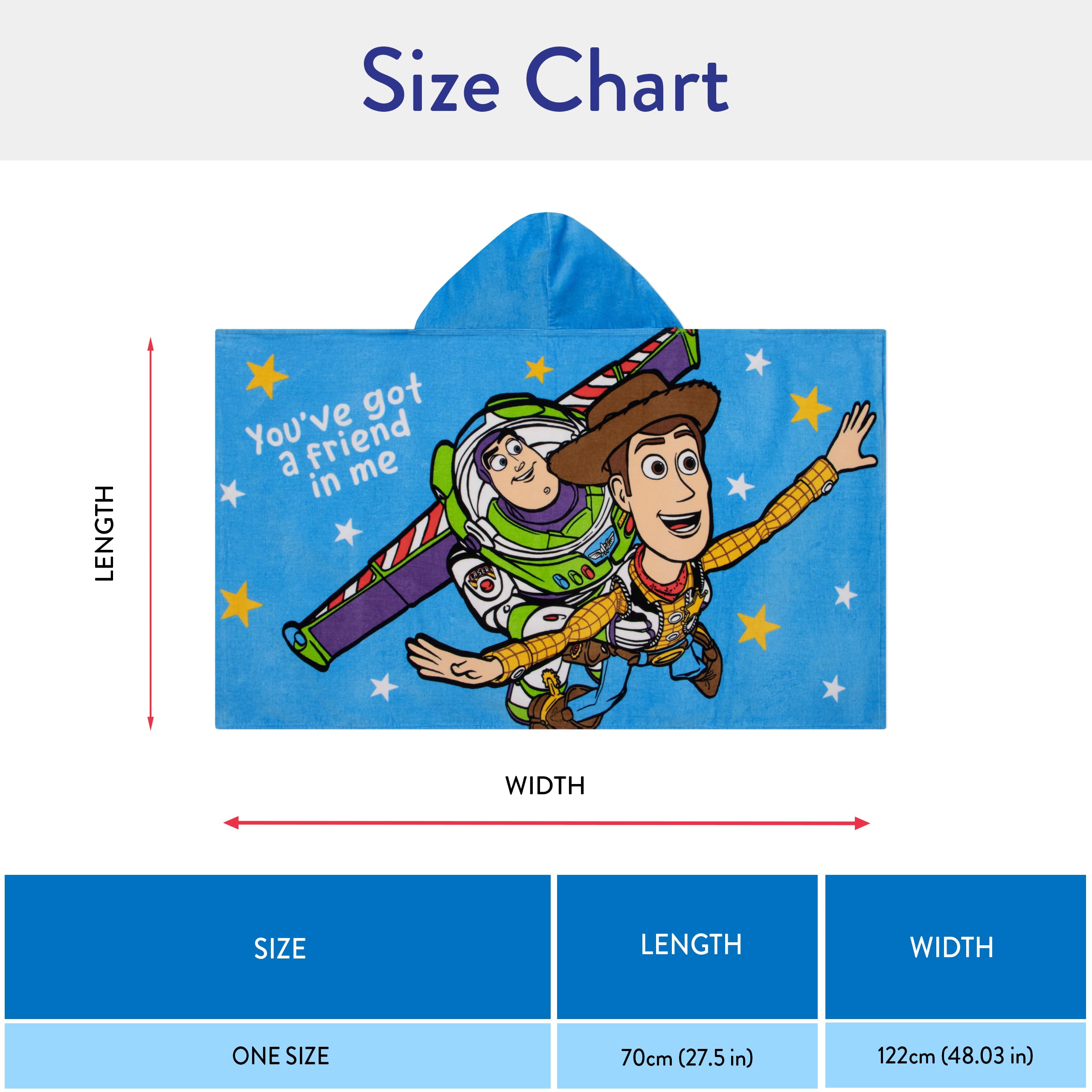 Disney Toy Story Poncho Mare Bambino, Asciugamani Bambini Asciugamano Da Bagno Woody Buzz Lightyear Telo Mare Cotone, One Size