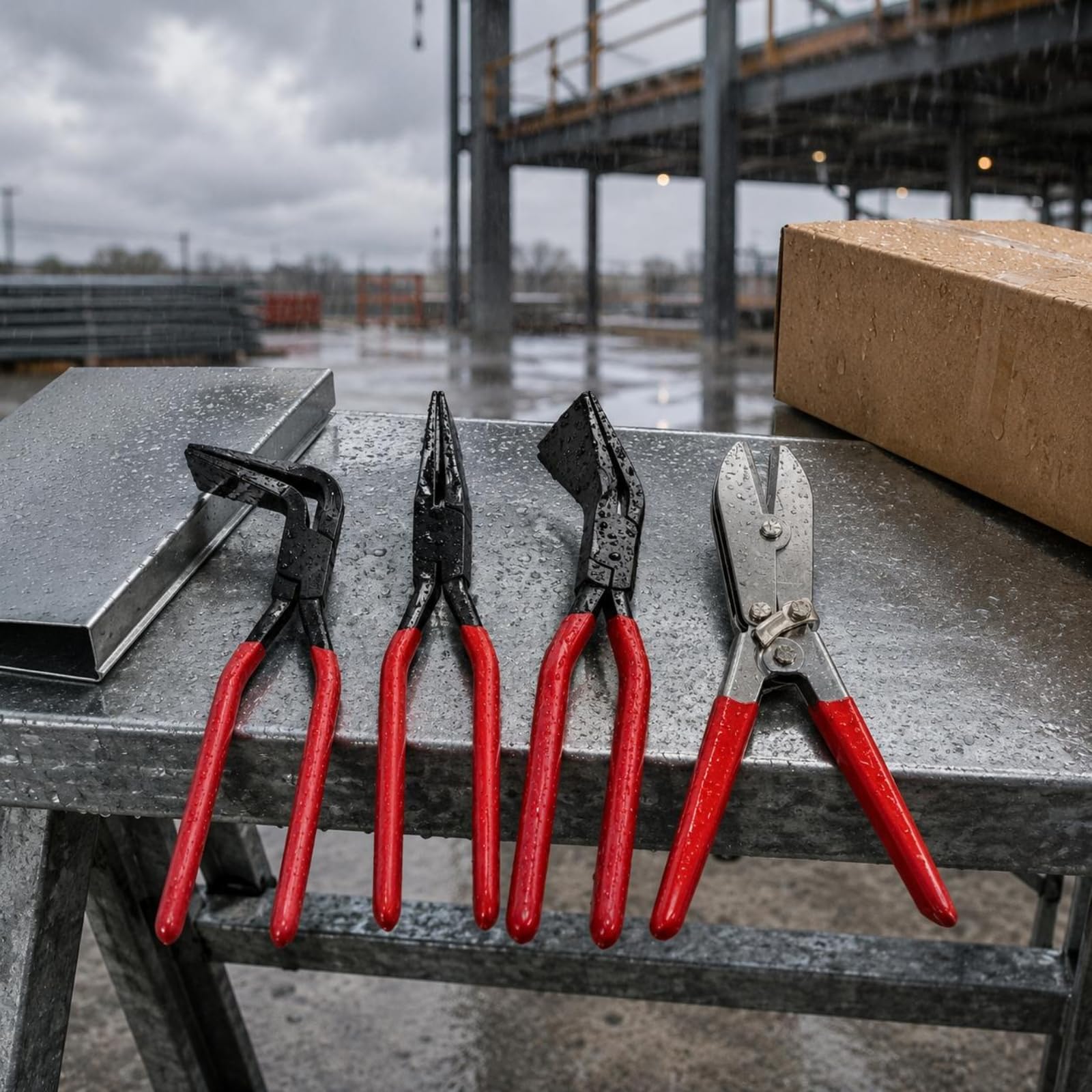 Gralara 4 Pieces Alicates Conformado Empuñadura Recubiertos Pinza Chapa Metálica Cabezas Anguladas Herramienta Manual