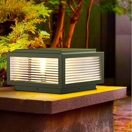 Miniatura 4 de Luz de poste para exteriores de 12 x 12 pulgadas, luz de columna, lámpara de columna con cable de 110-240 V (12-36 V bombilla de reemplazo), luz de