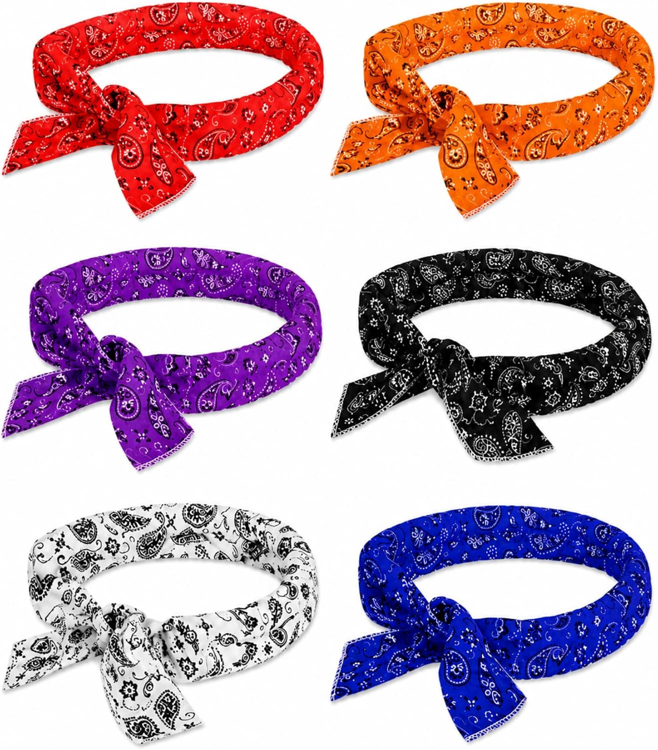 Coume 6 Pcs Cooling Neck Wraps Bandana Scarf Neck Cooler