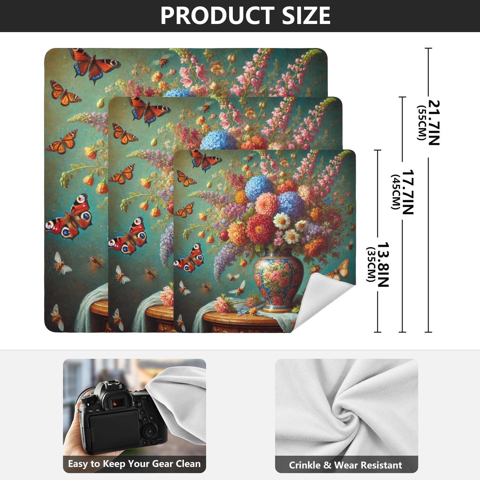 Joko Ivery Floral Butterflies Vintage Teal Camera Lens Wrap 21.7