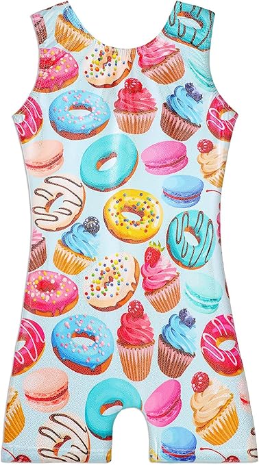 Leotards for Girls Gymnastics Toddler Dance Biketards Mermaid Unicorn Athletic Dance Wear Shiny Rainbow Blue Hotpink