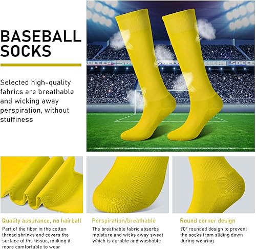 Miniatura 3 de Zhanmai Cinturón de béisbol y calcetines combinados, calcetines de sóftbol ajustables y cinturón elástico en la cintura para jóvenes, niños, niñas y