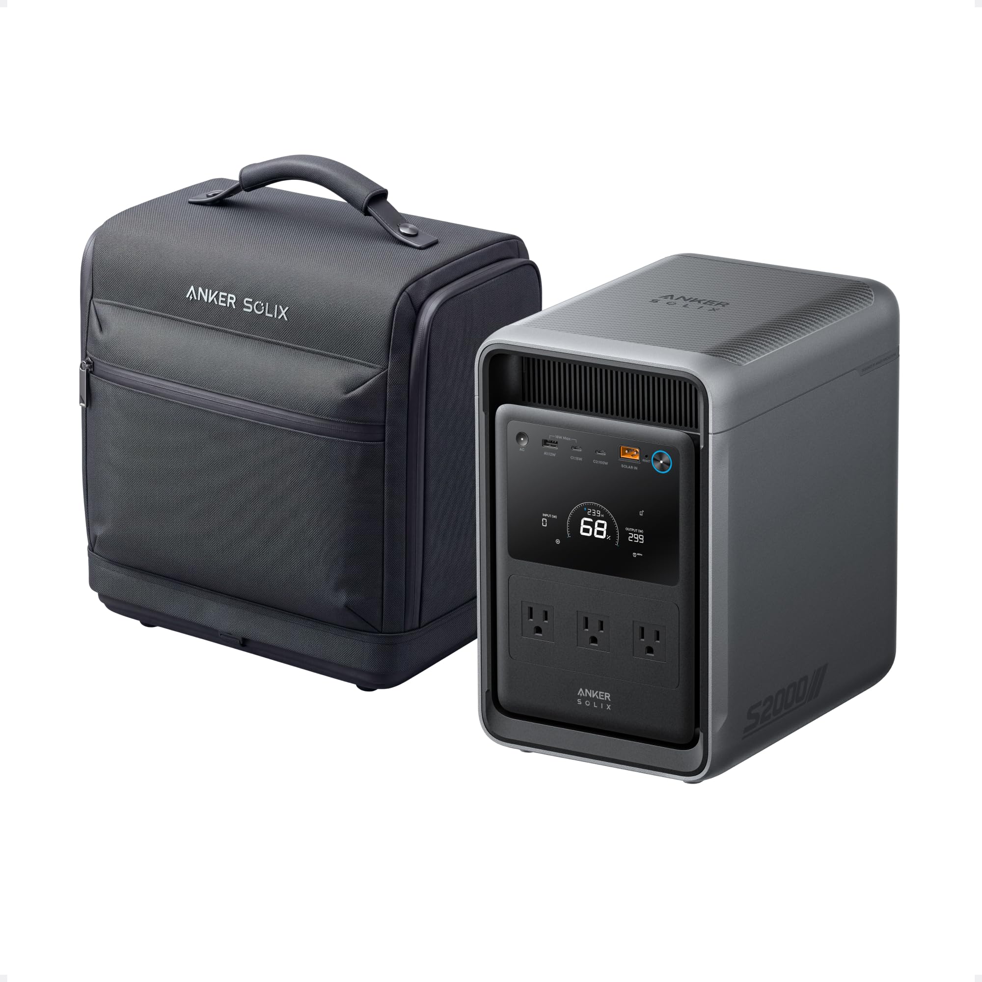 Anker SOLIX S2000 Portable Power Station with Protective Bag