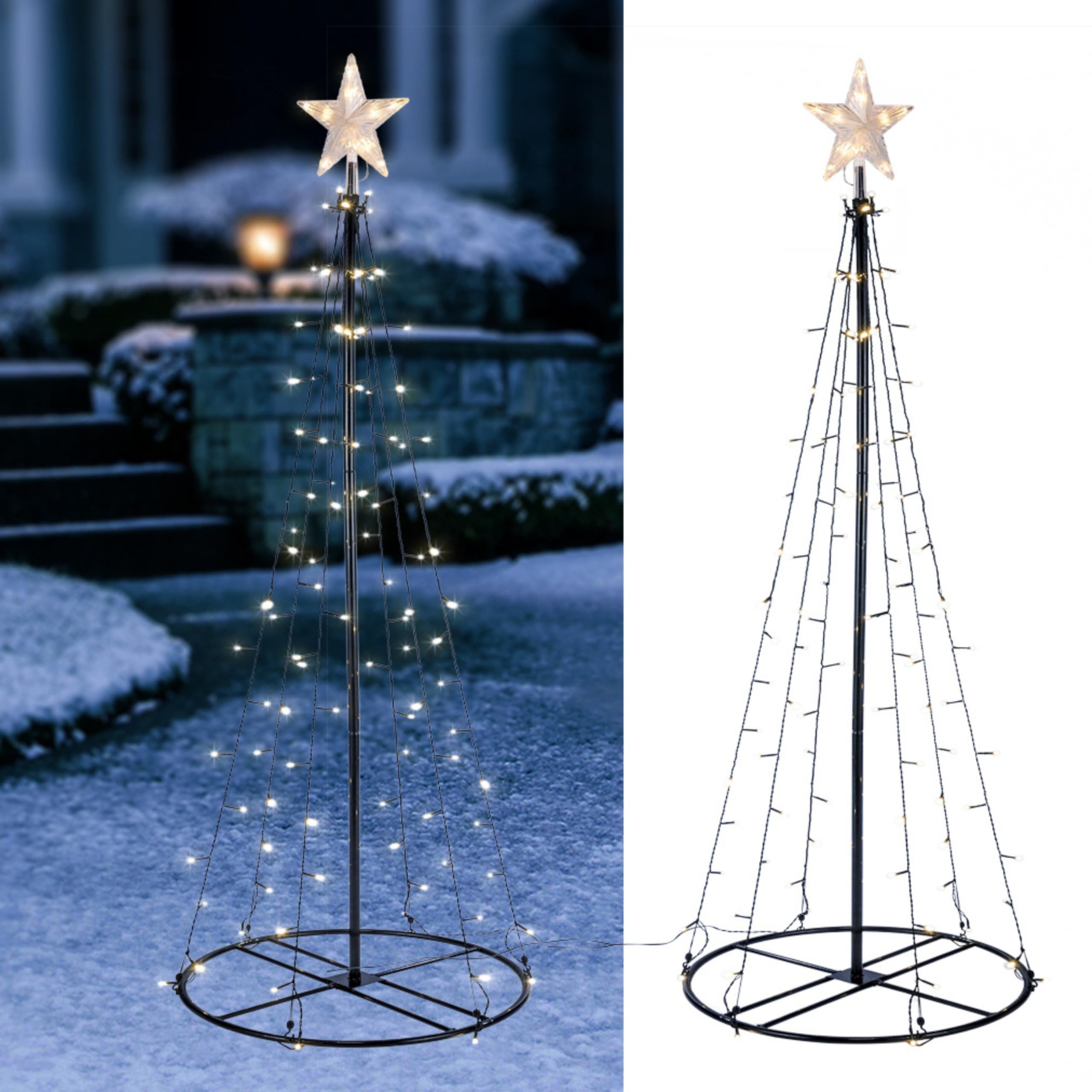 LED Weihnachtsbaum Kegel ACAGALA LED Weihnachtsbaum – Metallkegel Outdoor, 360 LEDs, 250x143 Cm, Warmweiß, Wasserfest, Für Garten & Balkon
