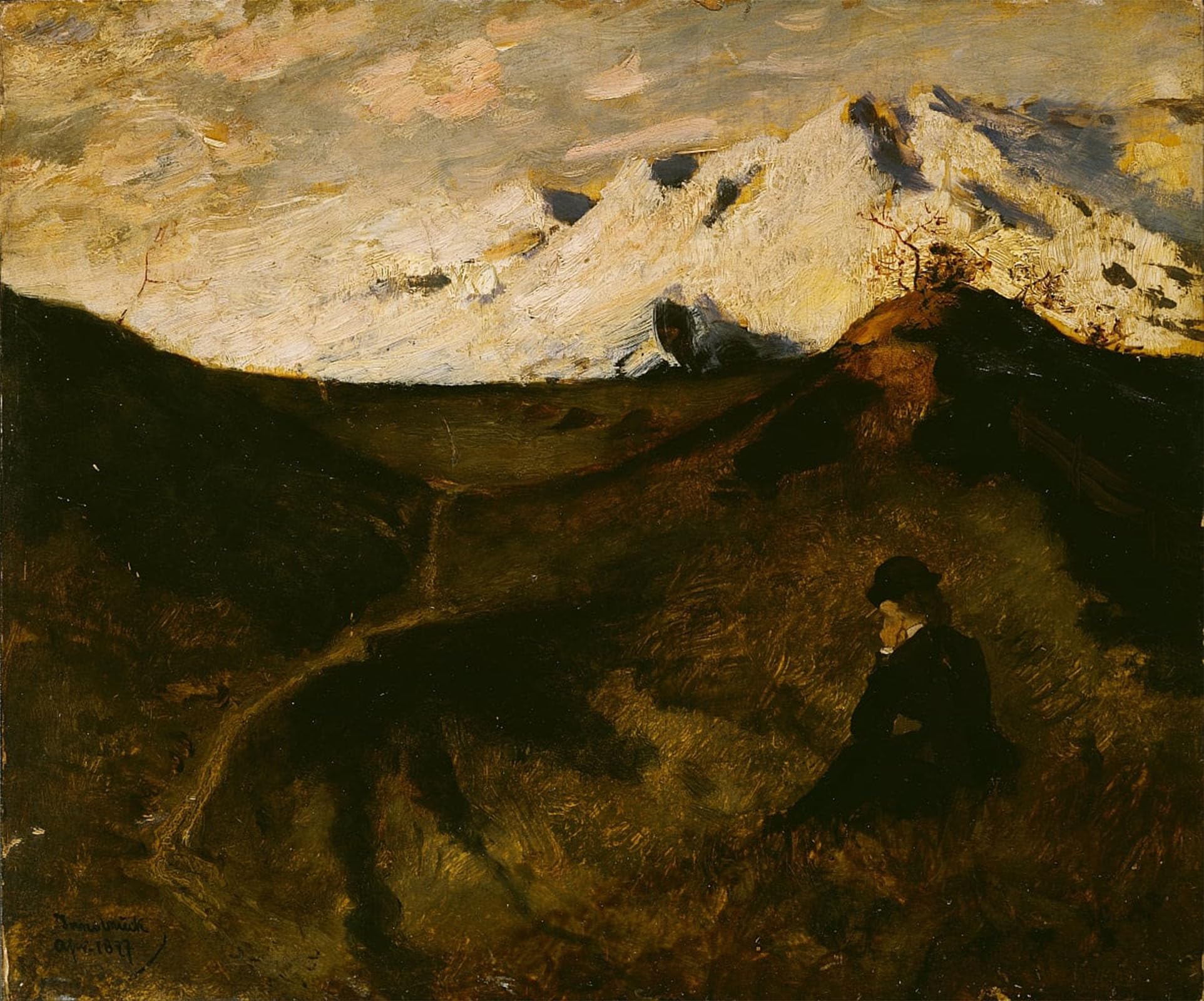 POSTERIIk Famous Modern Artwork Art Mural Mountains Near Innsbruck by Hjalmer Eilif Emanuel Peterssen Oil Paintings Pictures for Home Decor 60x90cm