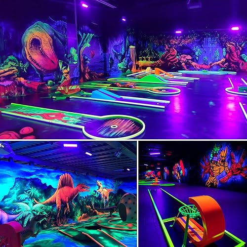 Miniatura 6 de Paquete de 3 barras de luz negra mejoradas de 100 W, luz de inundación de luz negra con 104 LED enchufe+interruptor+cable de alimentación de 5 pies,