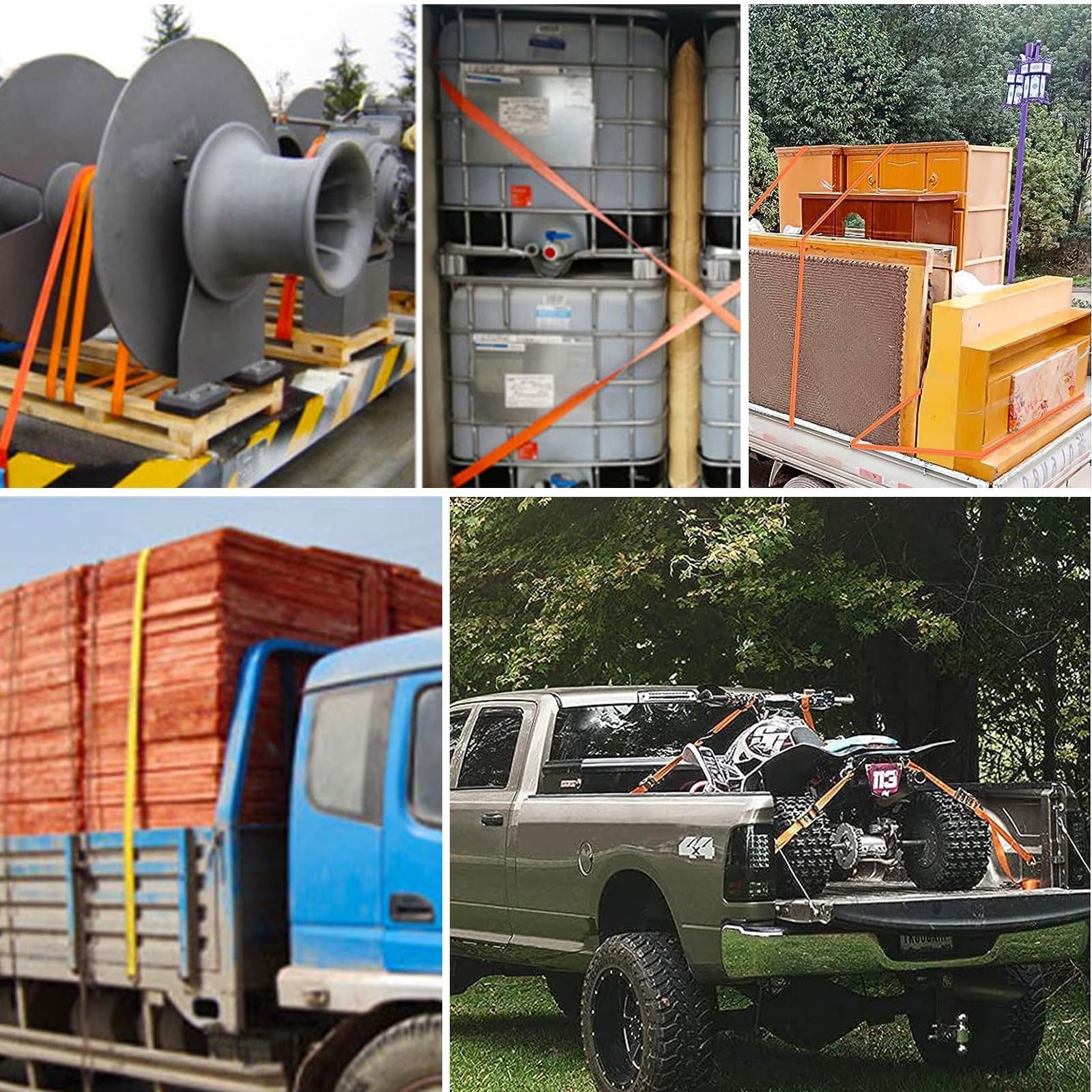 12 Stück Spanngurte mit Haken Ratsche in 6m 3000kg 3T Zweiteilig 40 mm Ratschengurt Zurrgurte 6612lb Break Strength für Ladungssicherung TÜV/GS Zertifiziert