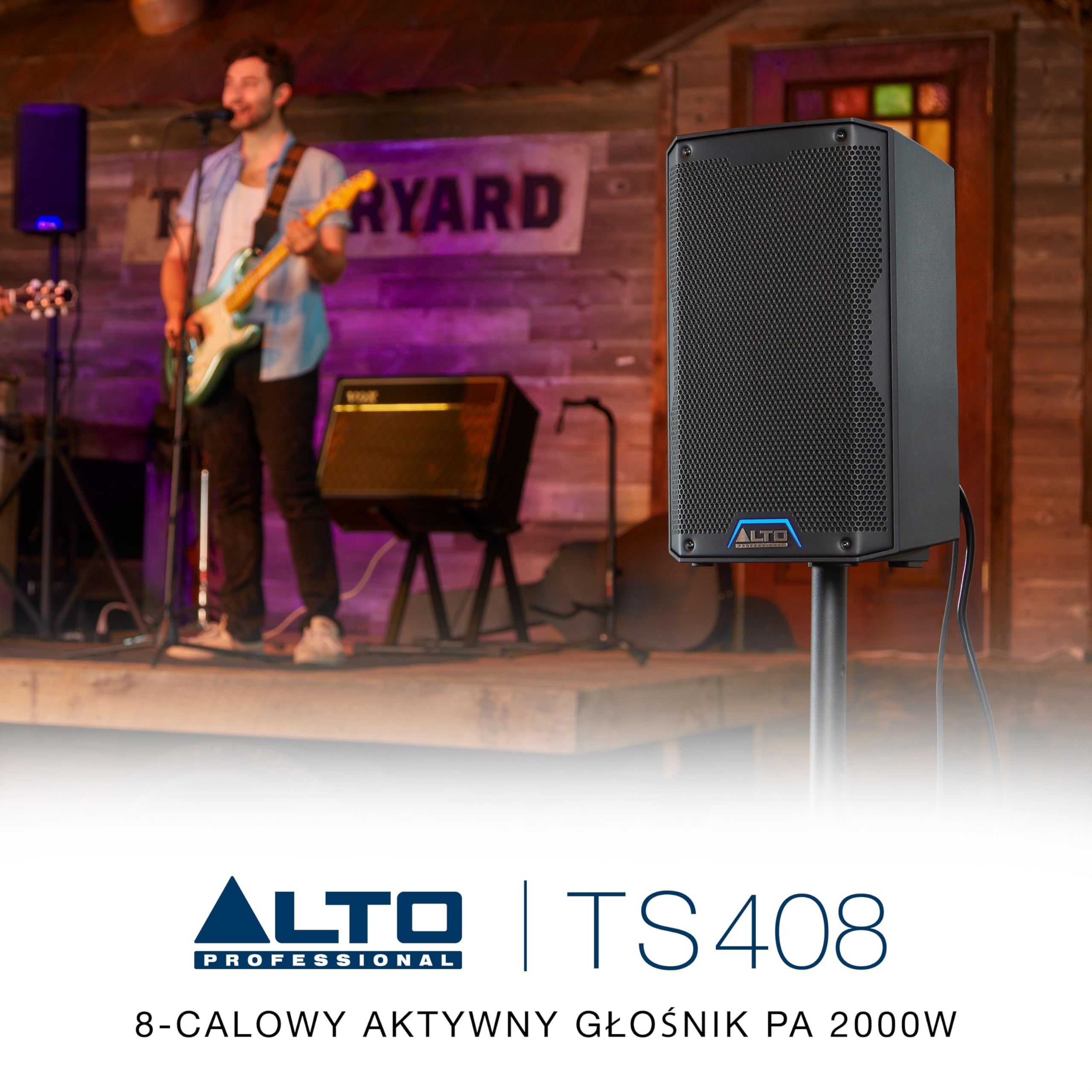 ALTO TS408 2000W 8" Aktywny Głośnik PA | 3‑Kanałowy Mikser, TWS Bluetooth, Łączenie Głośników, DSP i Sterowanie Aplikacją ALTO