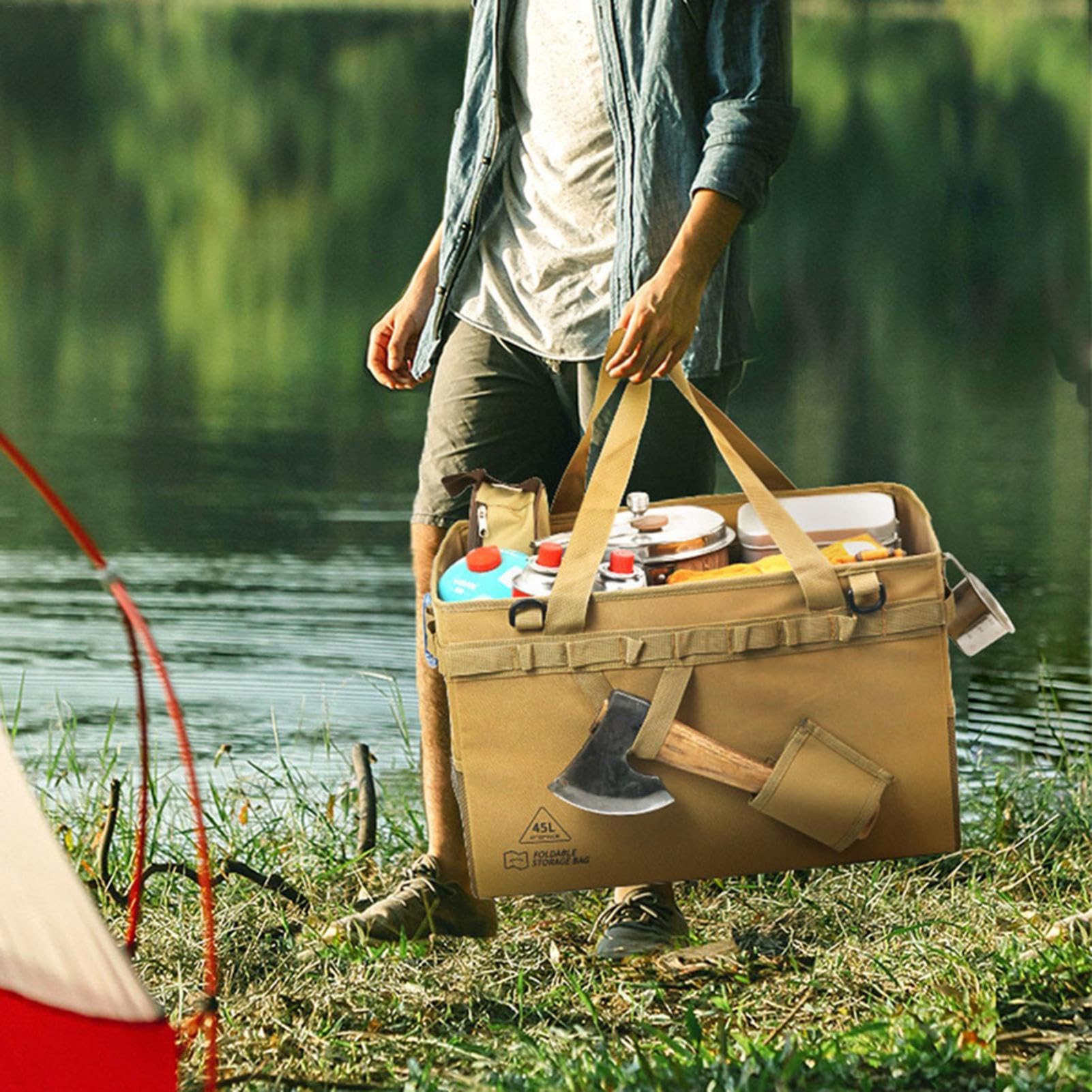 Almacenamiento de equipo de camping, bolsa de almacenamiento plegable para