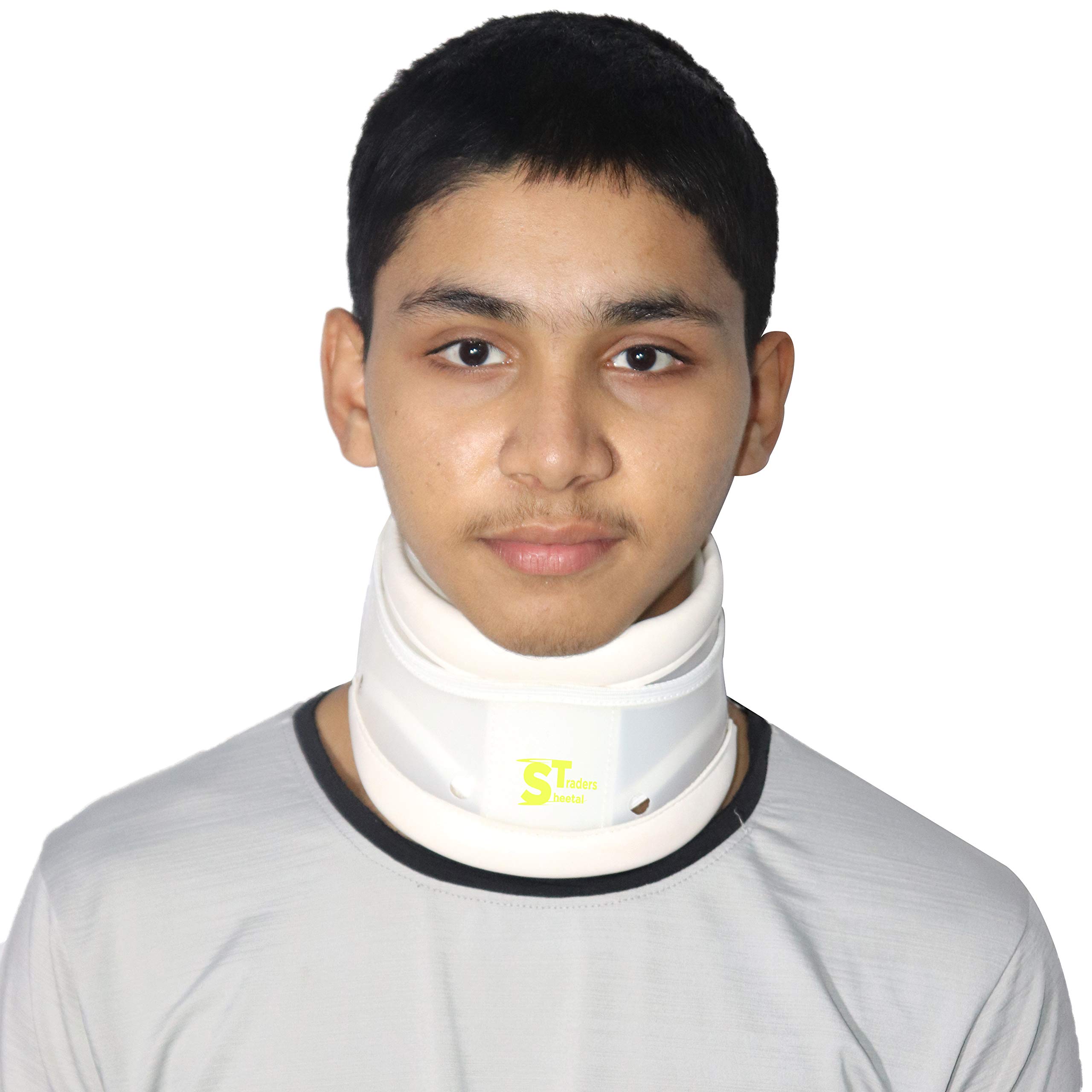 Hard Cervical Collar Adjustable For Neck Support & Pain Relief For Men & Women (Colour – White) (Medium)