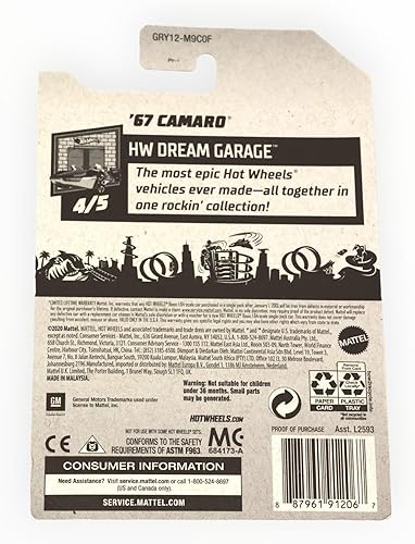 Miniatura 2 de Hot Wheels '67 Camaro, Blanco 110250 Dream Garage 45