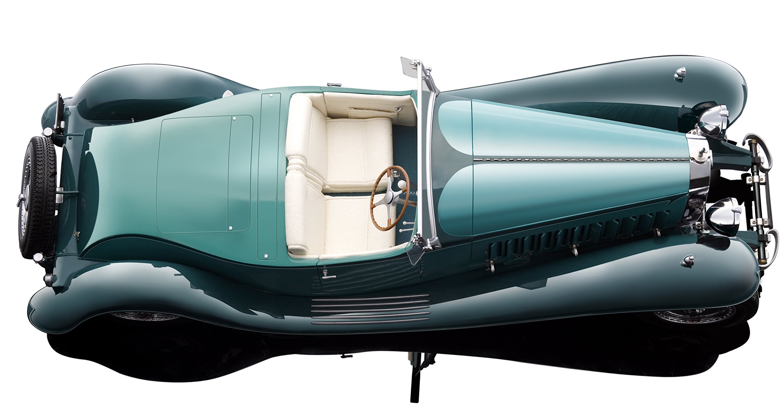 Bauer Spielwaren Exclusive Bugatti Royale Roadster Esders 1932: Originalgetreues, Hochwertiges Modellauto 1: 18, mit Türen und Motorhaube zum Öffnen, Fertigmodell, grün (1990TZ68)