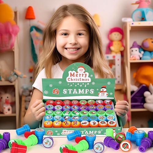 Miniatura 6 de Sellos de Navidad para niños, 40 sellos de decoración de Navidad, rellenos de bolsas de golosinas, juguetes de Navidad a granel para bolsas de