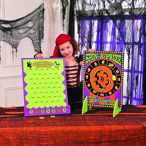 Miniatura 4 de Fun Express Rueda giratoria de premios con soporte, juegos de carnaval de Halloween para niños y adultos, rueda giratoria para premios, juegos de