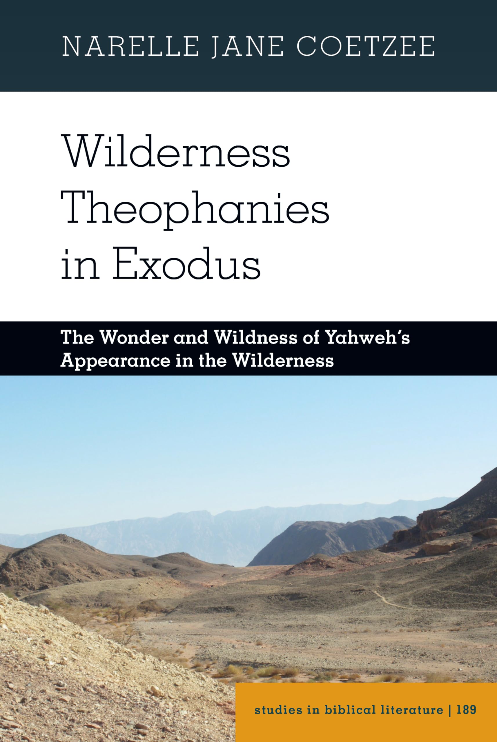 Wilderness Theophanies in Exodus: The Wonder and Wildness of Yahweh’s Appearance in the Wilderness: 189 (Studies in Biblical Literature)