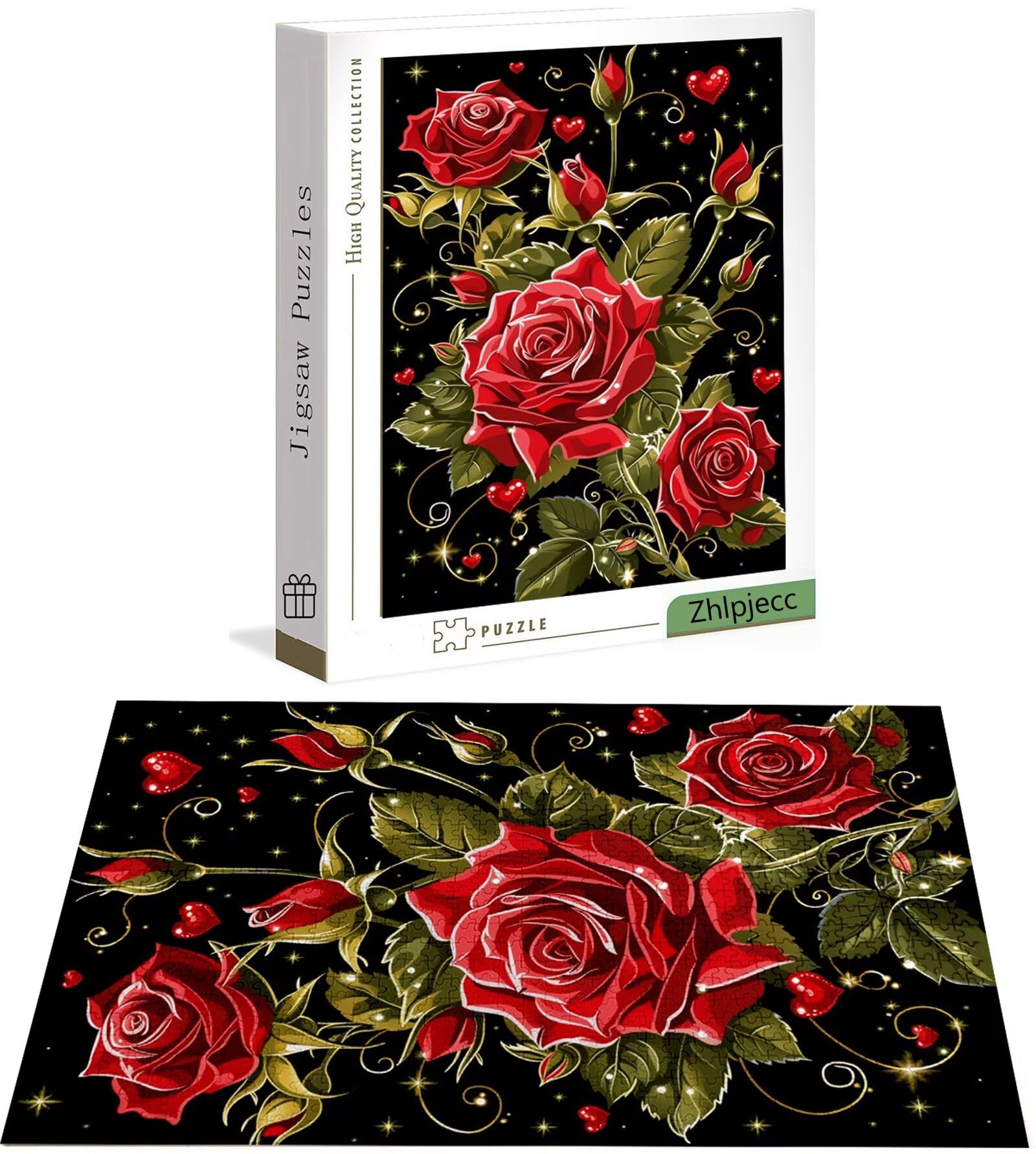 Puzzle 4000 Pièces Rose, Puzzle 4000 Pièces Adultes et Enfants, Puzzles Bois avec Une Boîte d'emballage Exquise, Jeu Éducatif Puzzles Fleur, Noël Decoration Maison, Cadeau Femme, Cadeau Homme H-4670