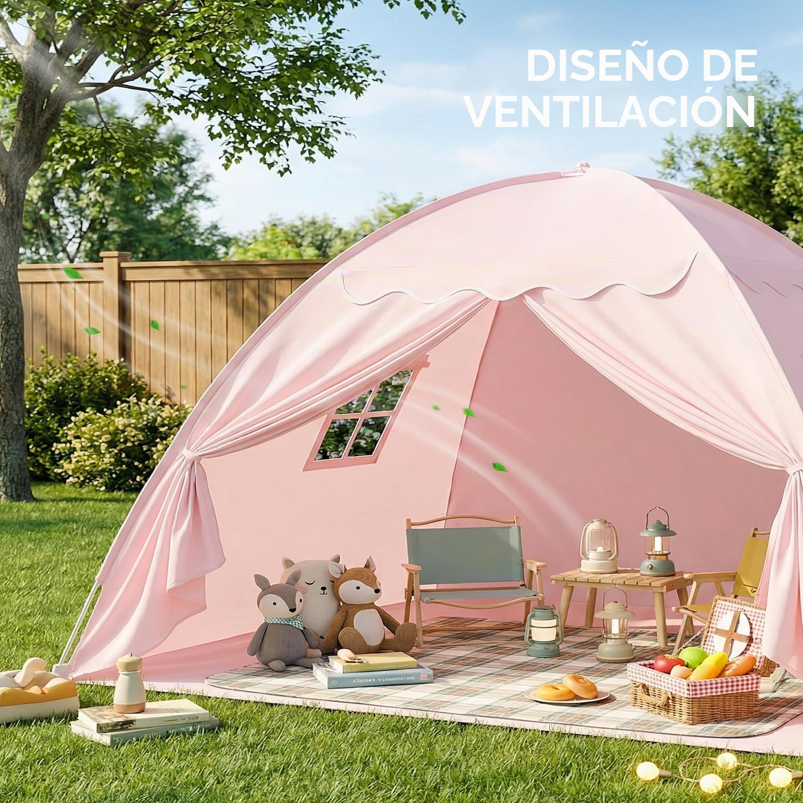Tienda de Campaña para Cama para Habitación Infantil, Tienda de Campaña para Niños, Cama de Suelo, Tienda de Campaña para Niños, Tienda de Juegos para Interiores, Portátil y Plegable, Cama Individual