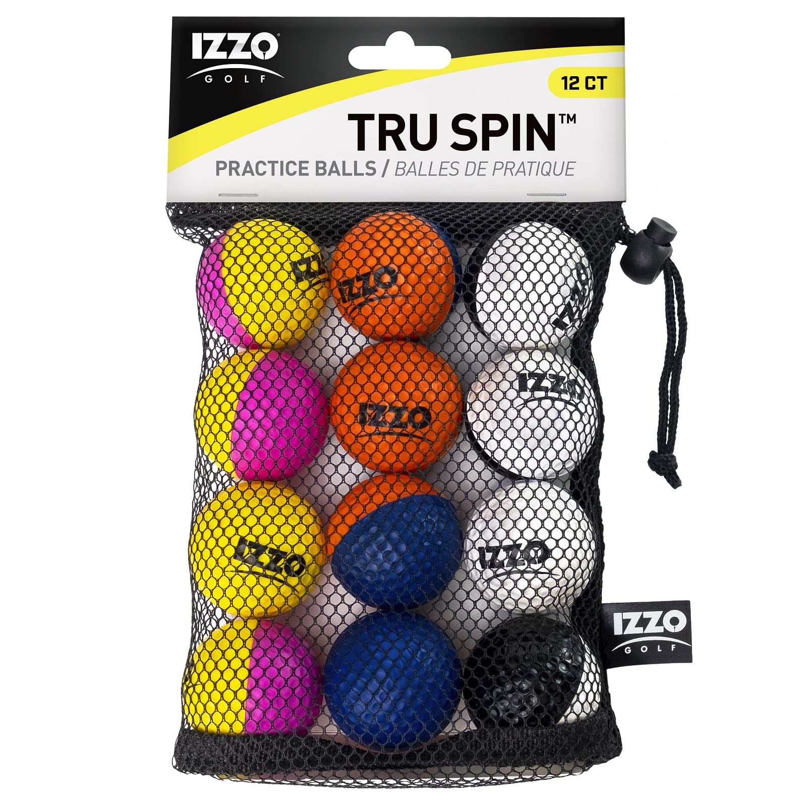 Izzo Tru-Spin Soft Flight Practice Golf Balls 12 Count, Two-Toned Foam Golf Practice Ball