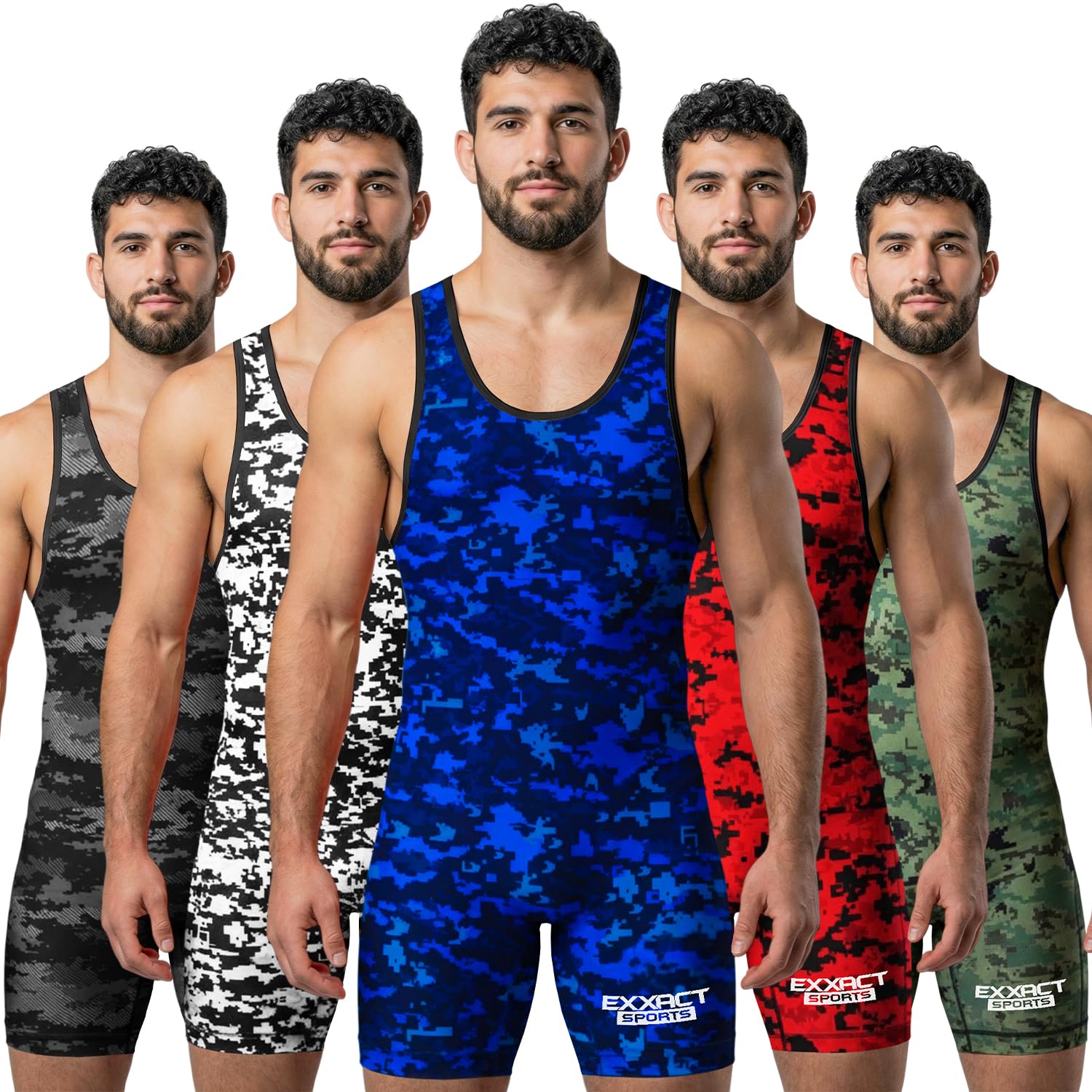 Exxact Sports Digital Camouflage Wrestling Singlet for MMA, Powerlifting Singlet Youth Wrestling Singlet Men for Training
