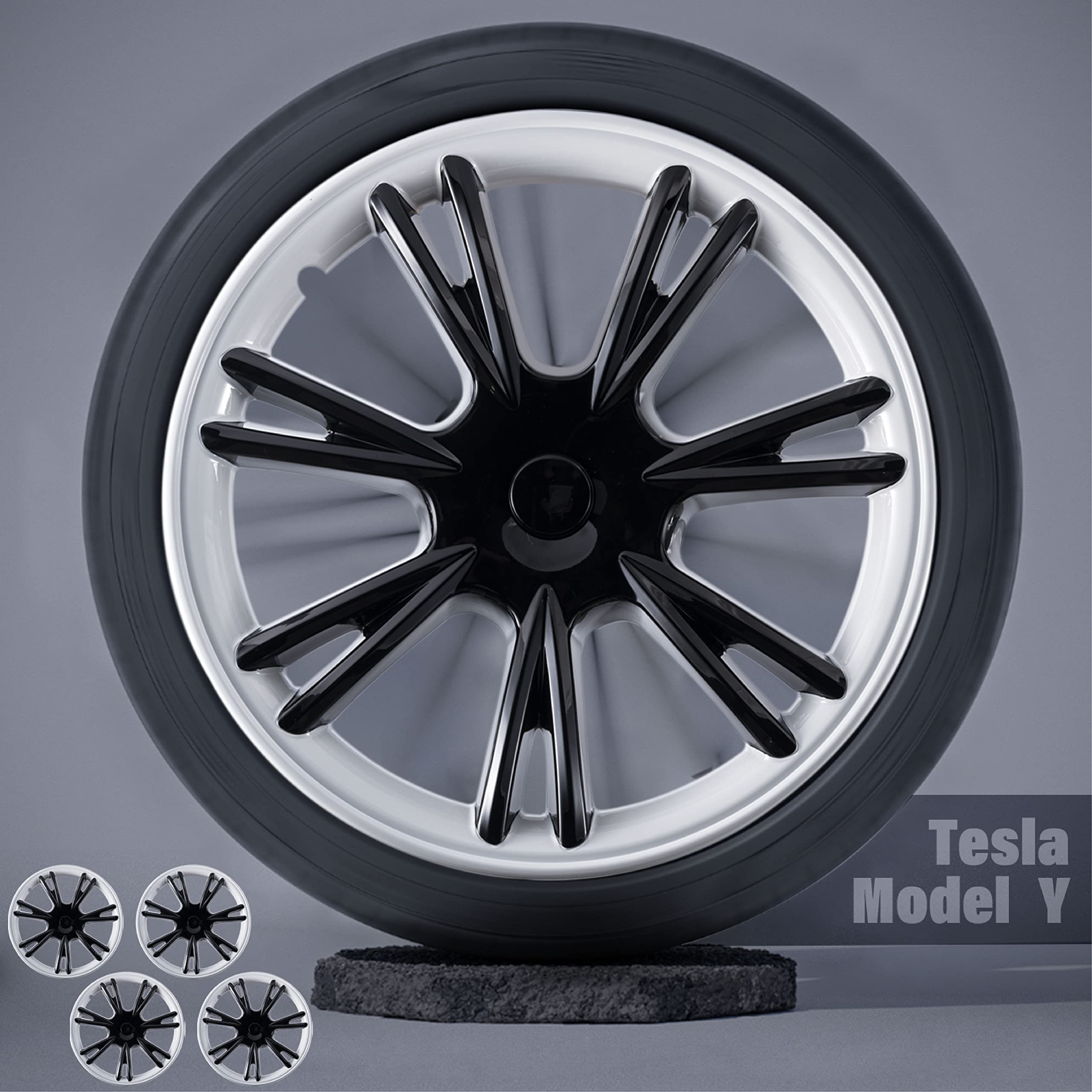 Buy 19 Inch Hubcaps Fits 20202022 Tesla Model Y, Replacement Gemini