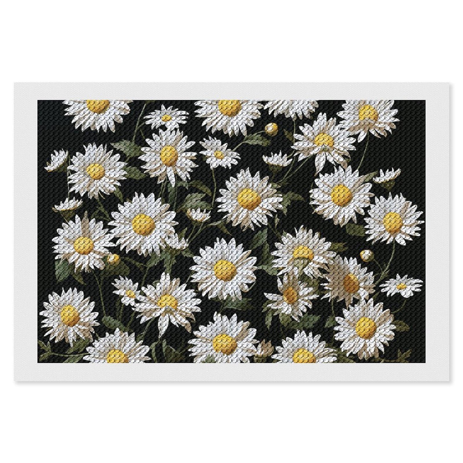 NONHAI Diamond Painting Kits for Adults - DIY Diamond Art Kits for Beginners - Full 5D Paint Drill Diamond Dots Paintings- Daisy Diamonds Pictures Gem Art and Craft Wall Decor 8"x12"