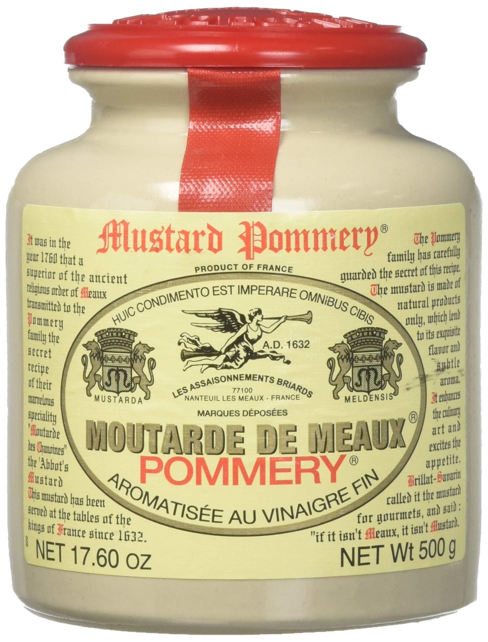 Pommery Mustard Meaux Moutarde classica da 500 g, confezione da 6