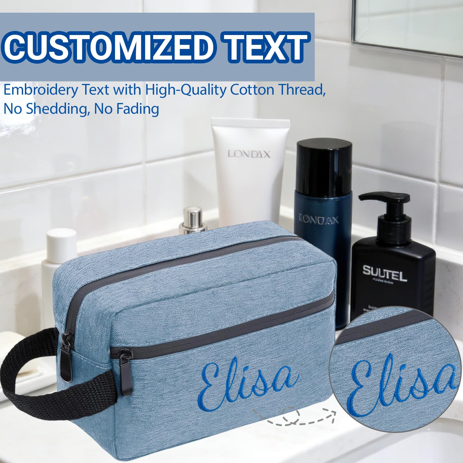 Neceser Personalizada Viaje, Bolsa de Cosméticos, 8 Piezas | Para Hombre y Mujer, Impermeable de Gran Capacidad 4 L, con Asa, para Maquillaje, Aseo y Vacaciones