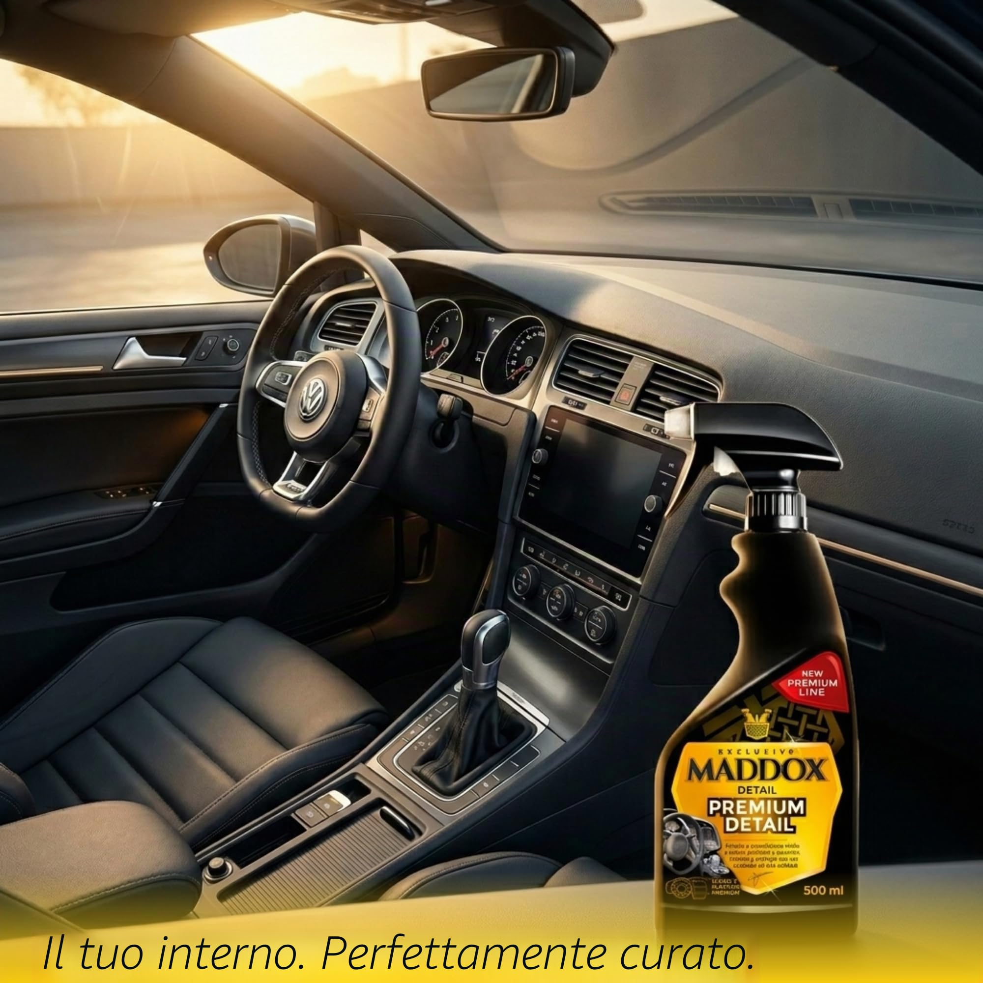 Maddox Detail - Premium Detail 500 ml | Pulitore per Interni Auto | Pulisci Cruscotto Auto | Vinile, Cuoio e Gomme Interni | Rinnova Plastiche Auto | Protettivo per Portiere e Lucidante Interni Auto
