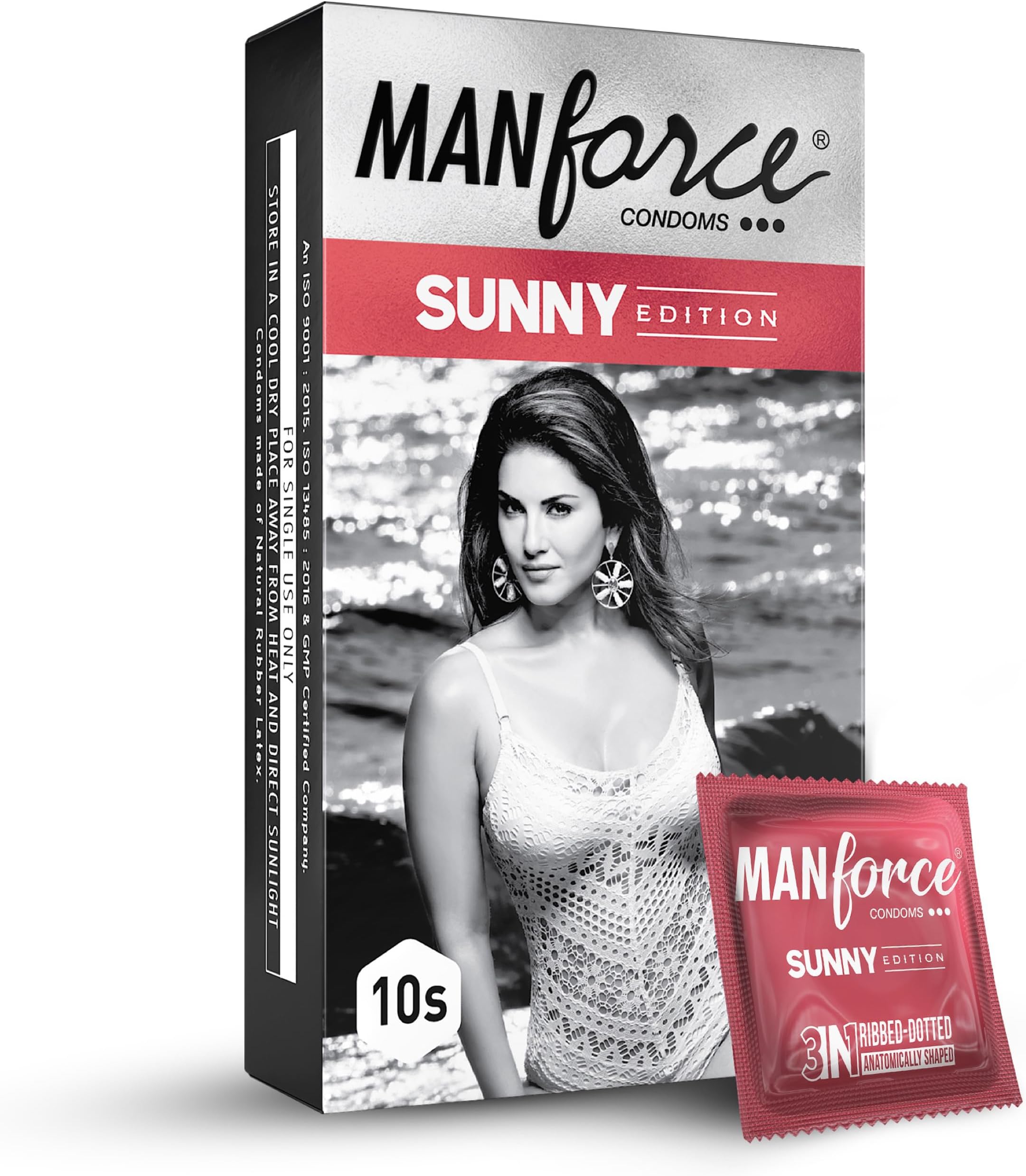 Manforce Sunny Edition Condoms | 10 pcs | Ribbed, Dotted & Anatomically Shaped Condoms | For Enhanced Pleasure of Both | Indiaโs No. 1* Condom Brand for Safe Sex