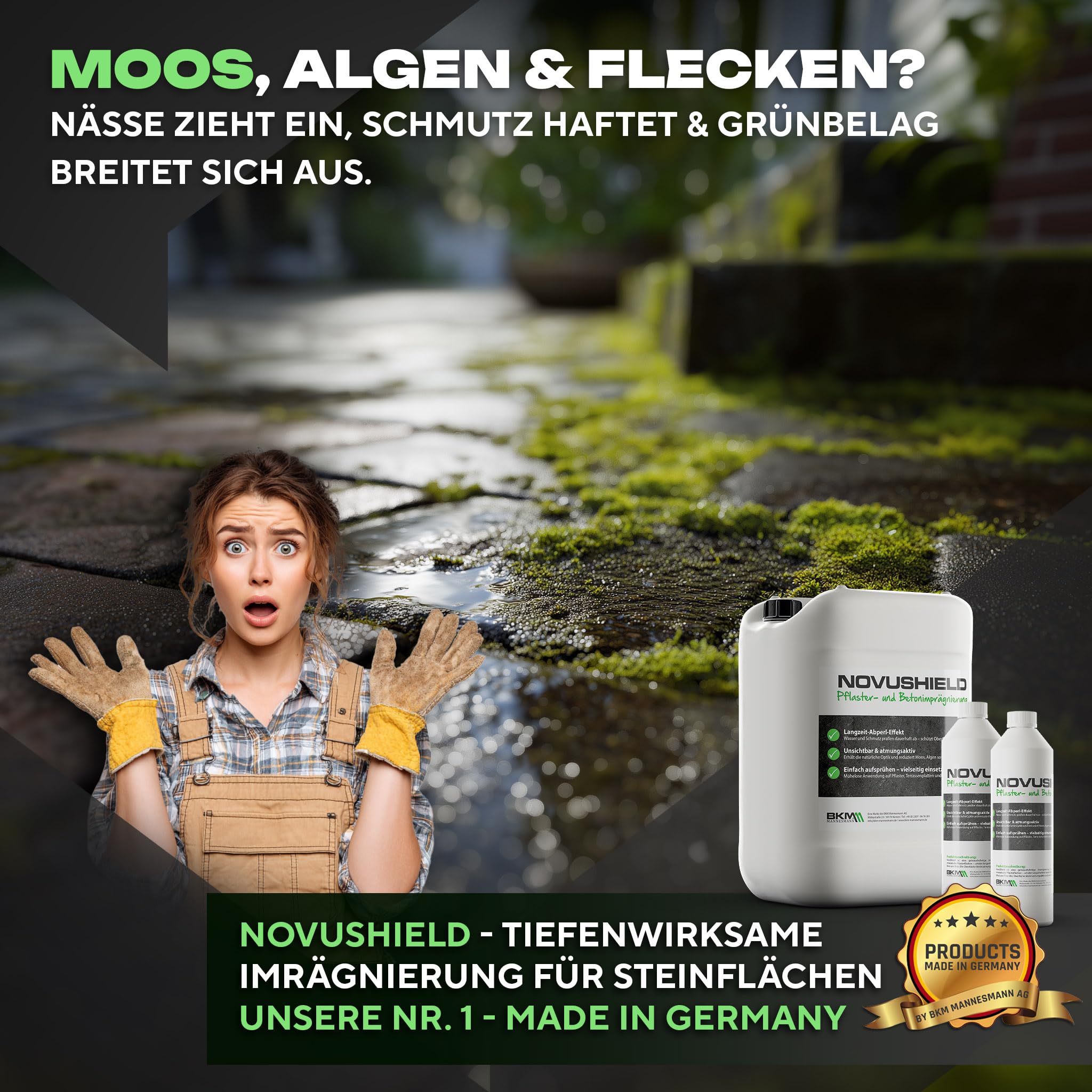 NovuShield Steinimprägnierung Pflaster Terrasse 5L 40m²