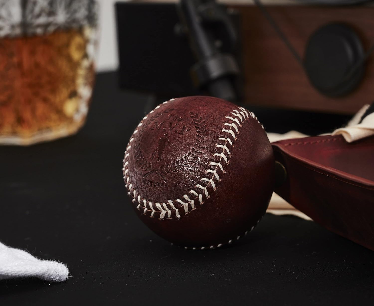 Modest Vintage Player Retro Heritage Brown Leather Baseball, White Stich