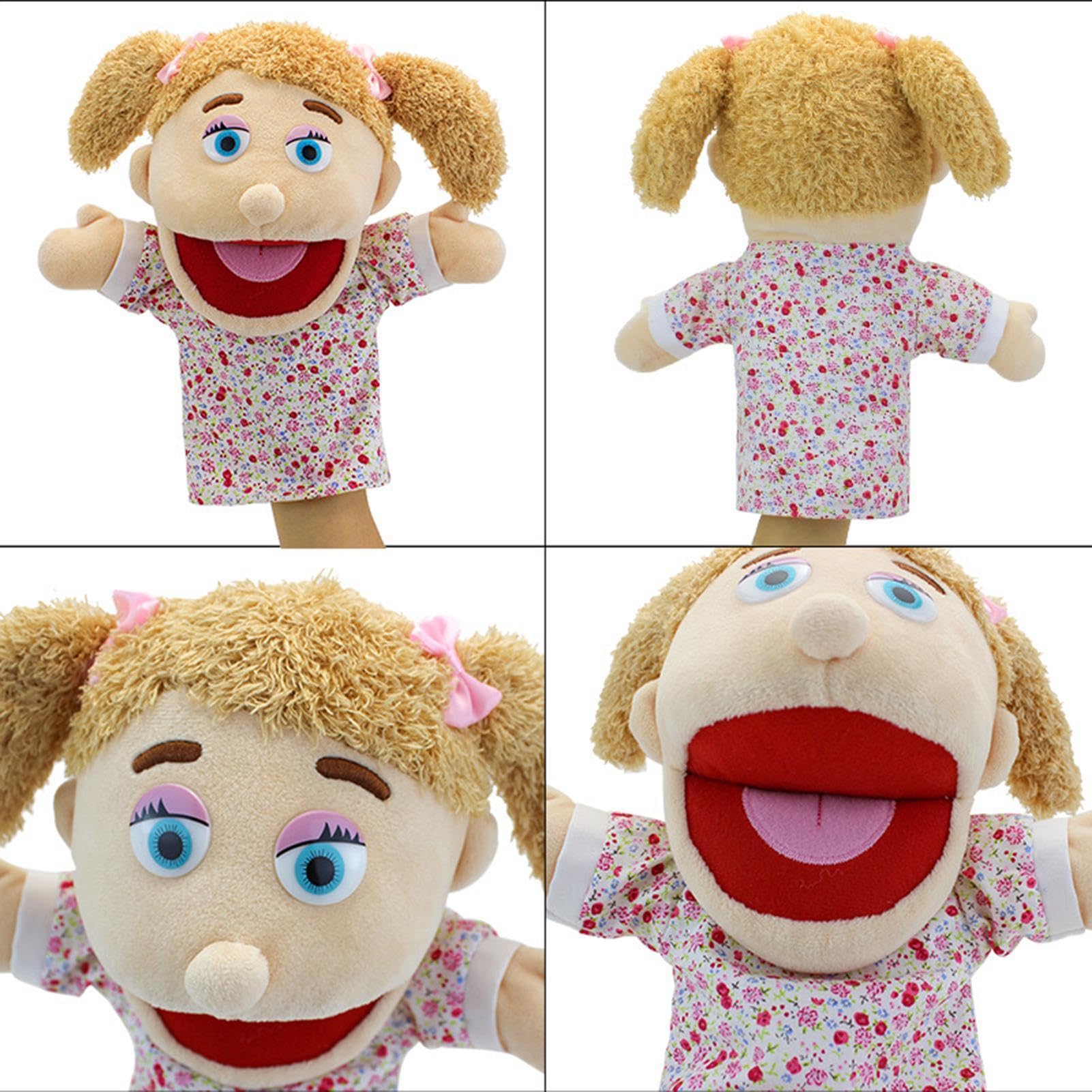 Burattini a mano per bambini - Bocca mobile, nonna marionetta morbida | materiale peluche realistico, rivestimento interno imbottito | Strumento di narrazione i primi educatori e insegnanti della s