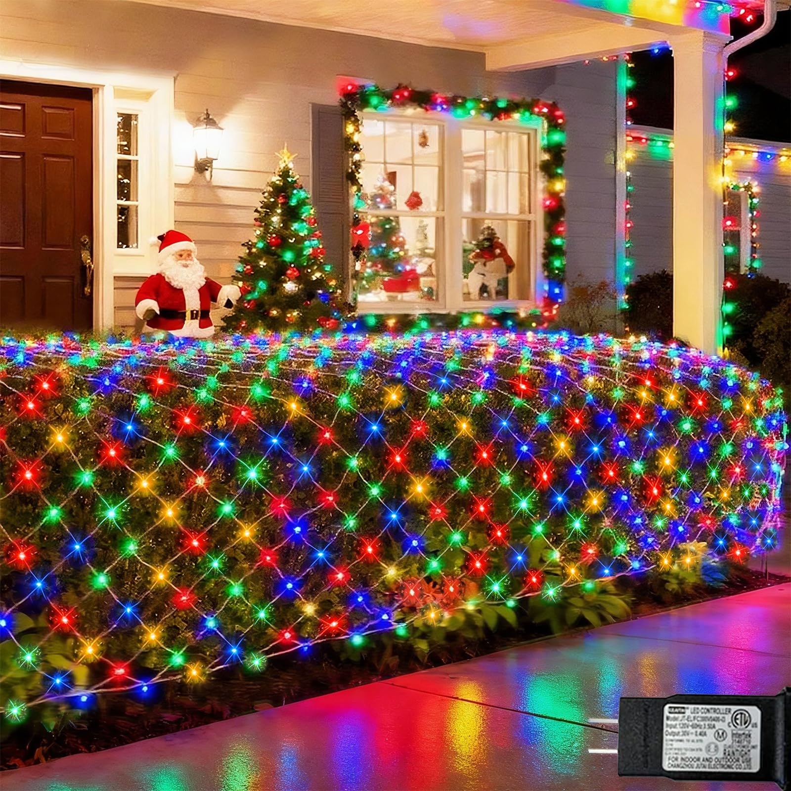 Lichtnet lichtsnoer, 3 x 3 m, 320 leds, lichtnet voor buiten, 8 modi