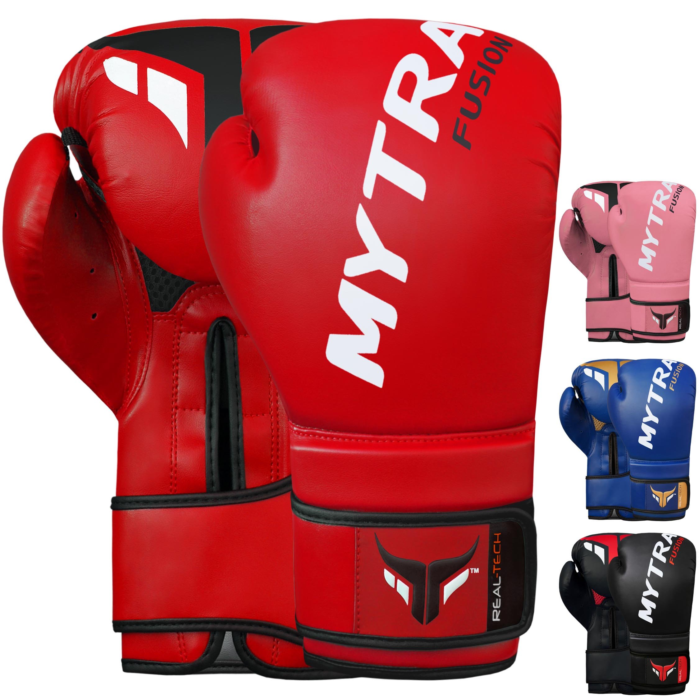 Mytra Fusion Boxing Gloves Real-Tech SL-4 Training Gloves (Red, 12-oz)